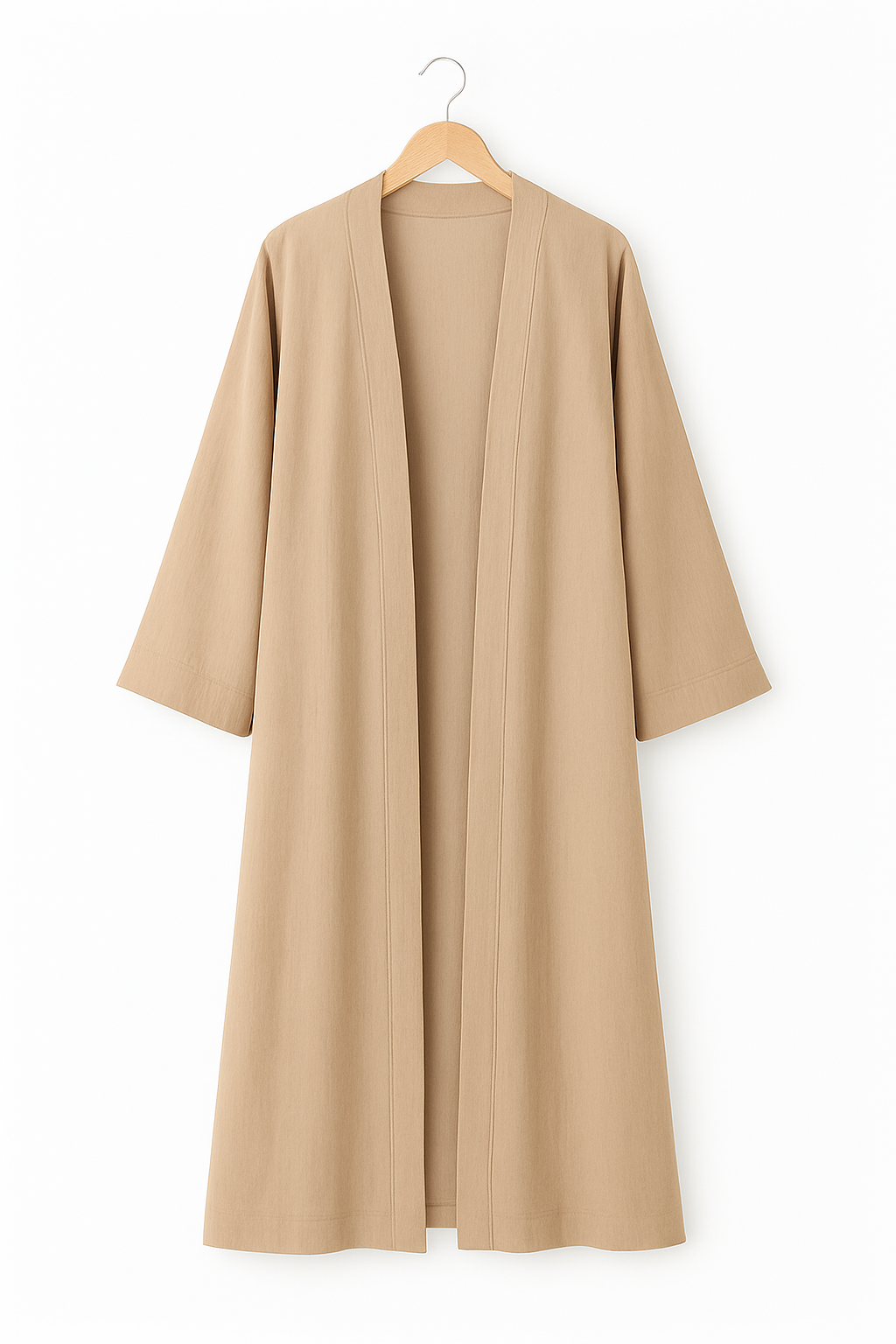 Minimalist Open Abaya – Beige