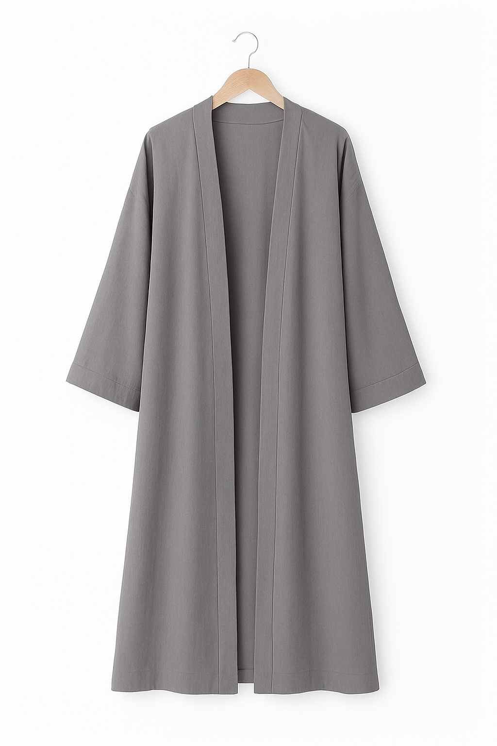 Grey Minimalist Open Abaya