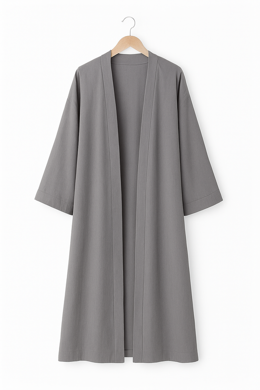 Grey Minimalist Open Abaya