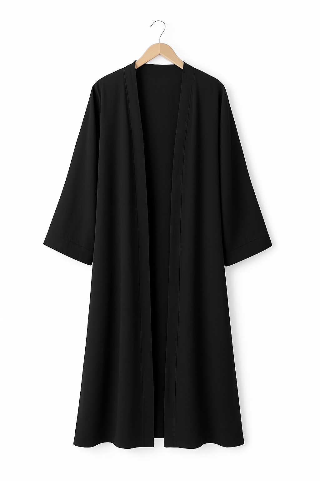 Minimalist Open Abaya – Black