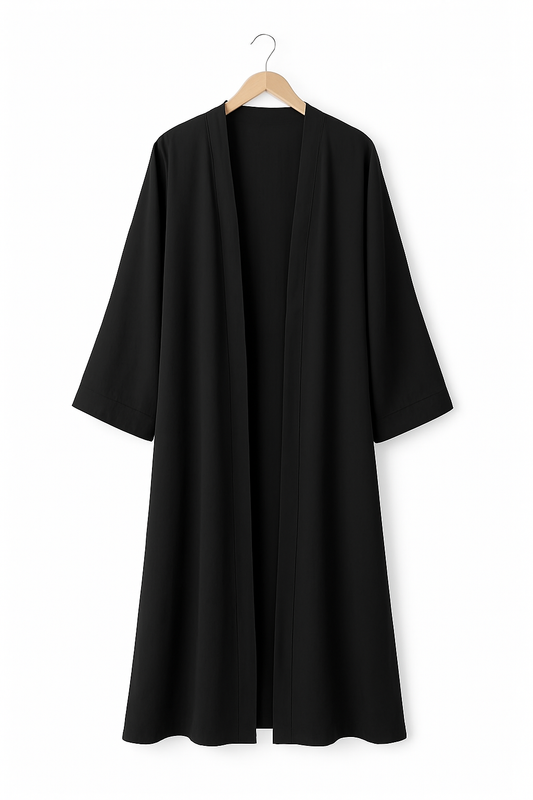 Minimalist Open Abaya – Black