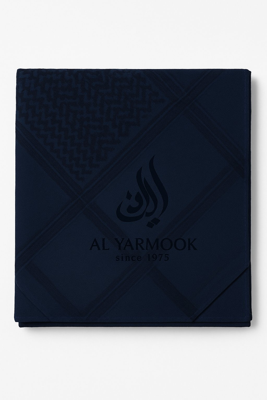 Al Yarmook Shemagh – Premium Navy Blue Keffiyeh (Since 1975) – Size 49